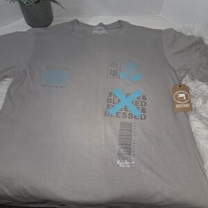 DIKOTOMY premium Basic Modern Style Gray Graphic Tee for Men